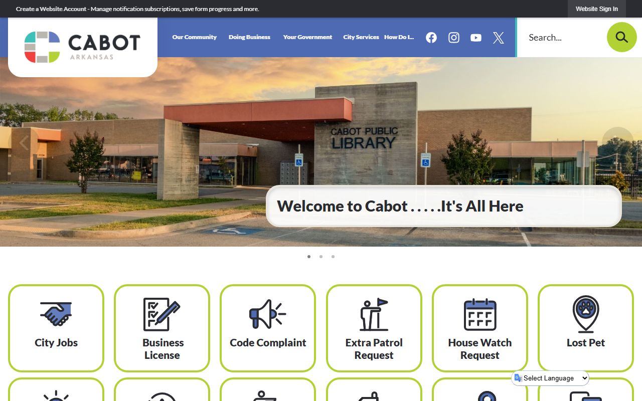 Cabot City Clerk municipal records website