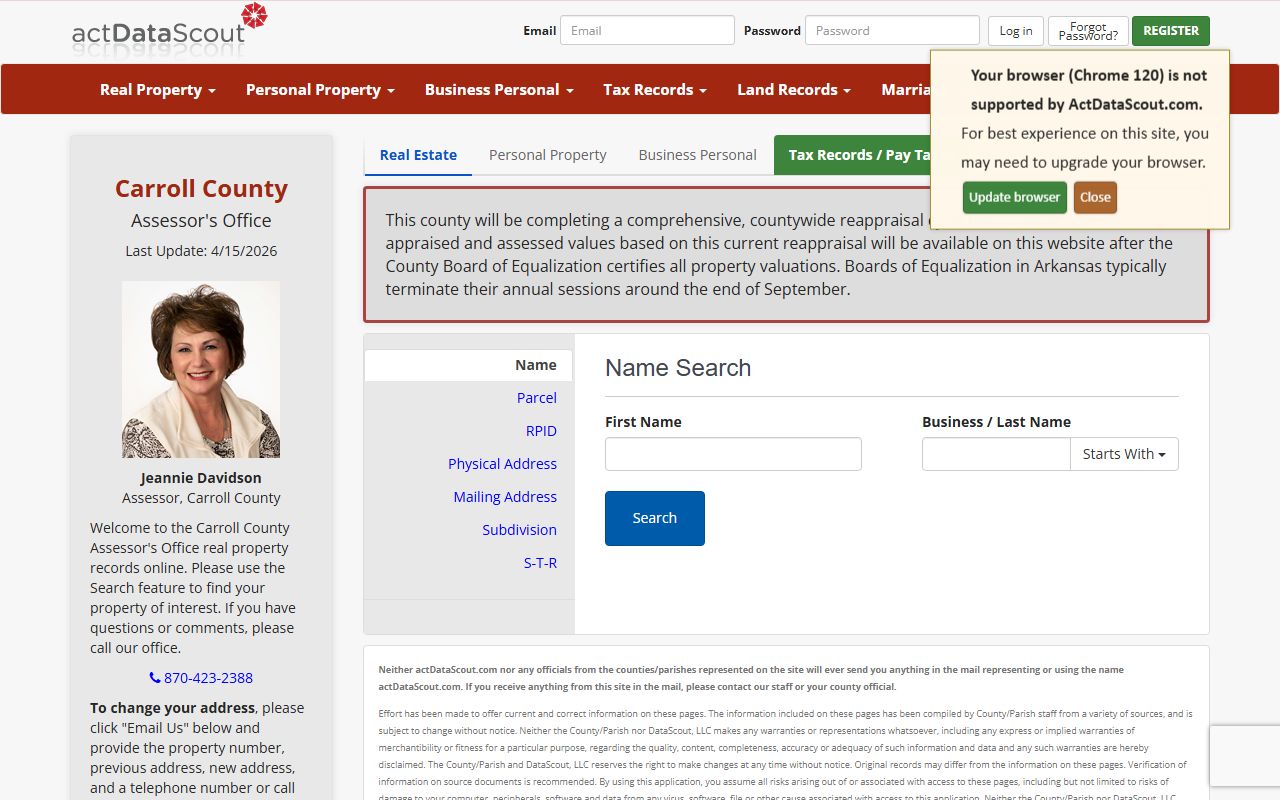 ActDataScout land records for Carroll County Court Records