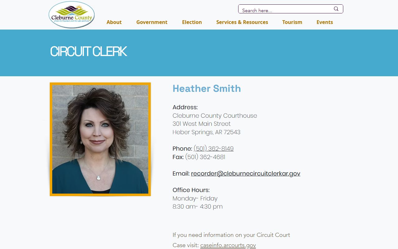 Cleburne County Circuit Clerk website - Cleburne County Court Records