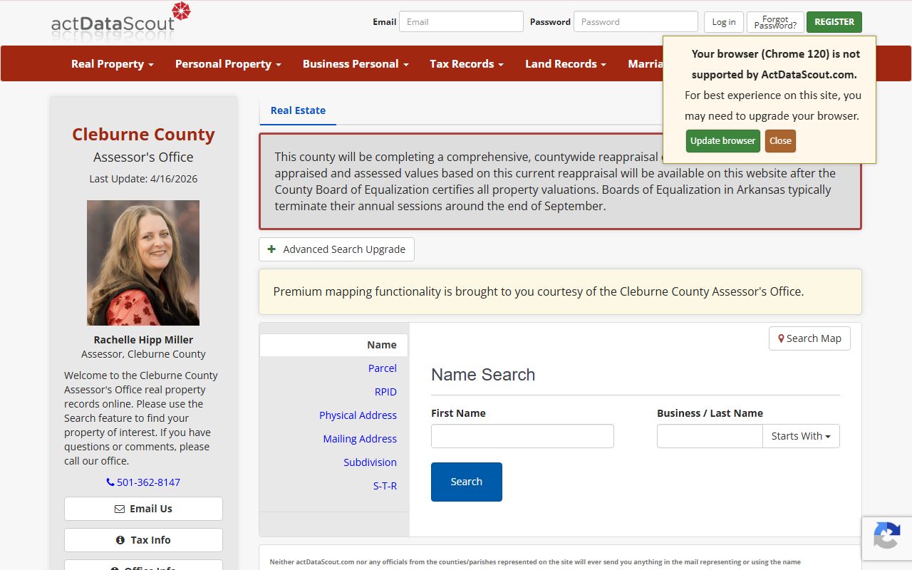 ActDataScout land records for Cleburne County Court Records