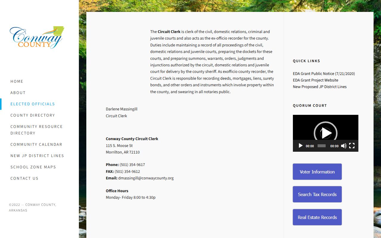 Conway County Circuit Clerk office website