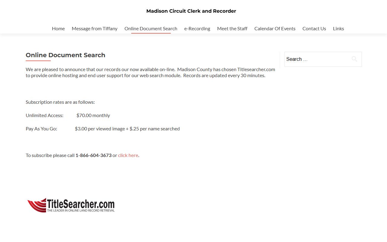 Madison County online document search system