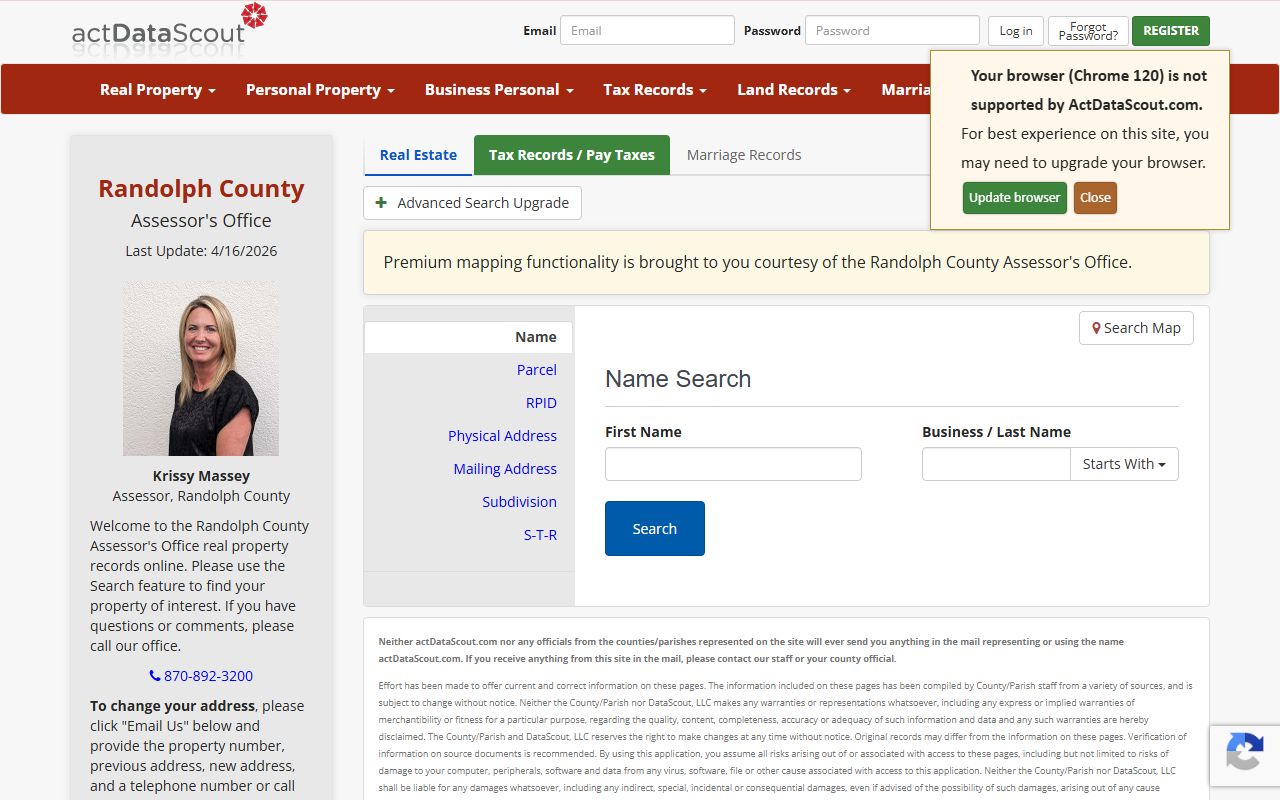 Randolph County actDataScout court records search