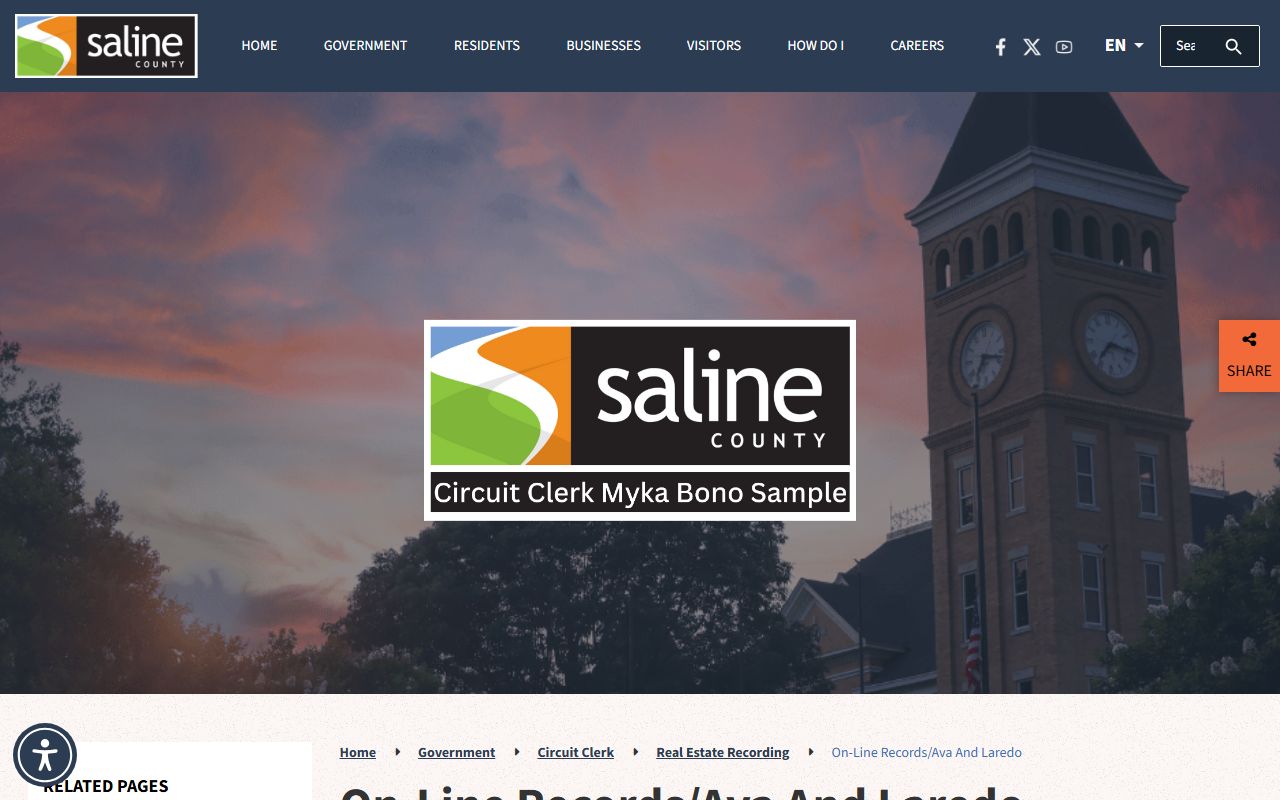 Saline County online land records AVA court records search