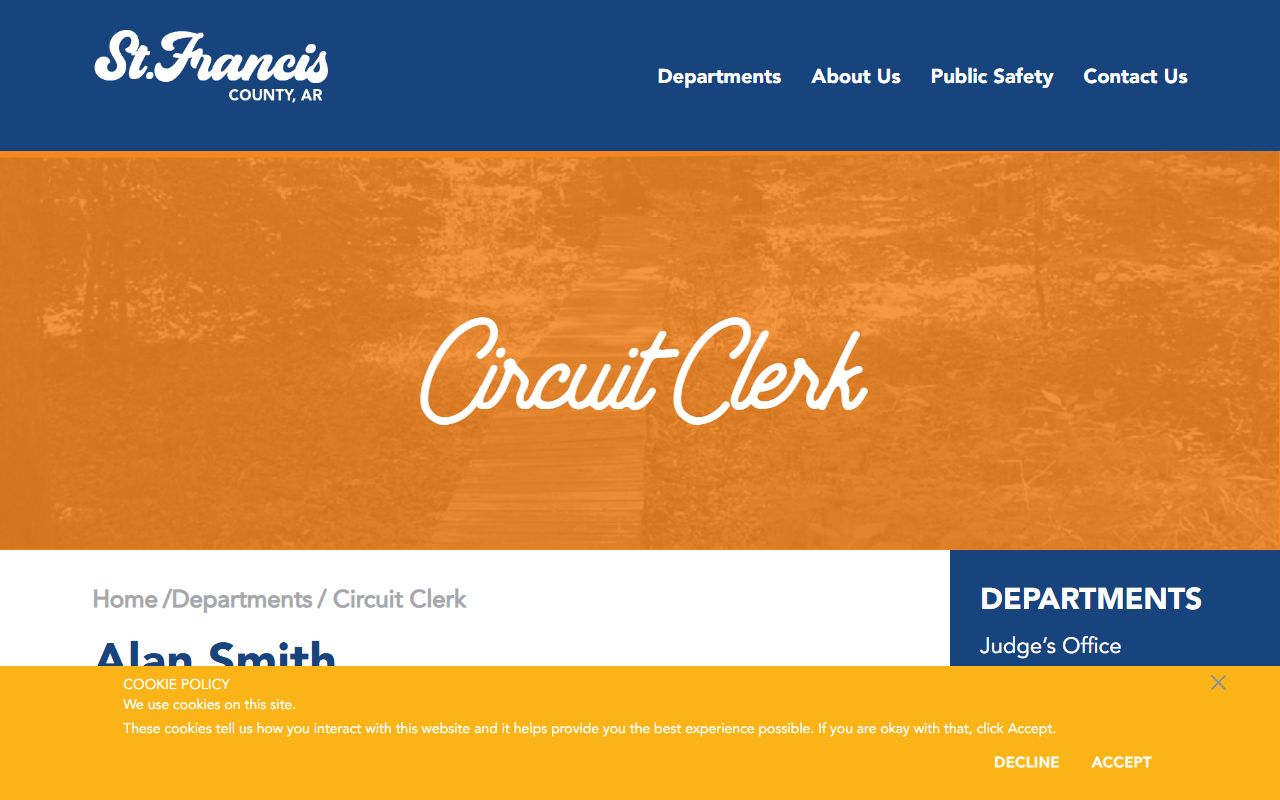 St. Francis County Circuit Clerk court records department page