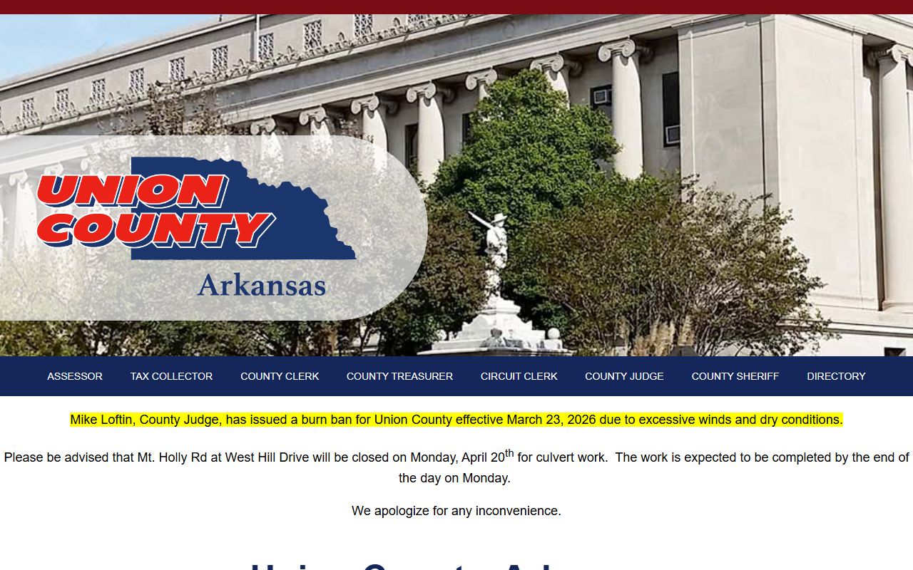 Union County government website court records access